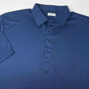 Collars & Co Dress Collar Polo Mens 2XL Navy Blue Short Sleeve Performance #1015